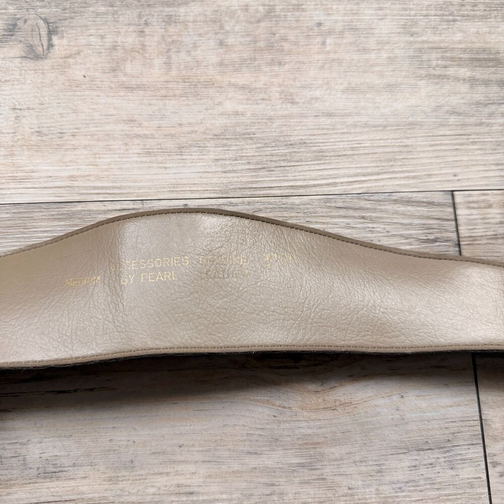 Vintage Wide Suede Waist Belt Tan Leather Statement Belt Buckle Medium Western - Picture 6 of 9